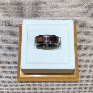 Alamea 8mm Titanium Koa Wood Ring Size 7